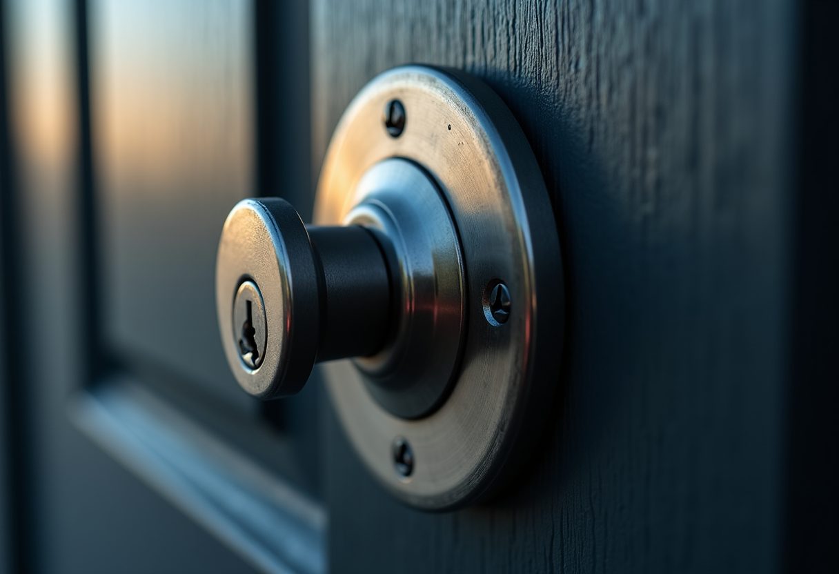 High-security steel deadbolt close-up — North Turramurra